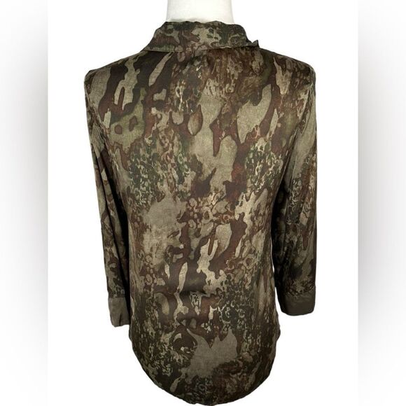 Intimissimi Camo Print Nature Texture Satin Viscose Shirt - Picture 4 of 7